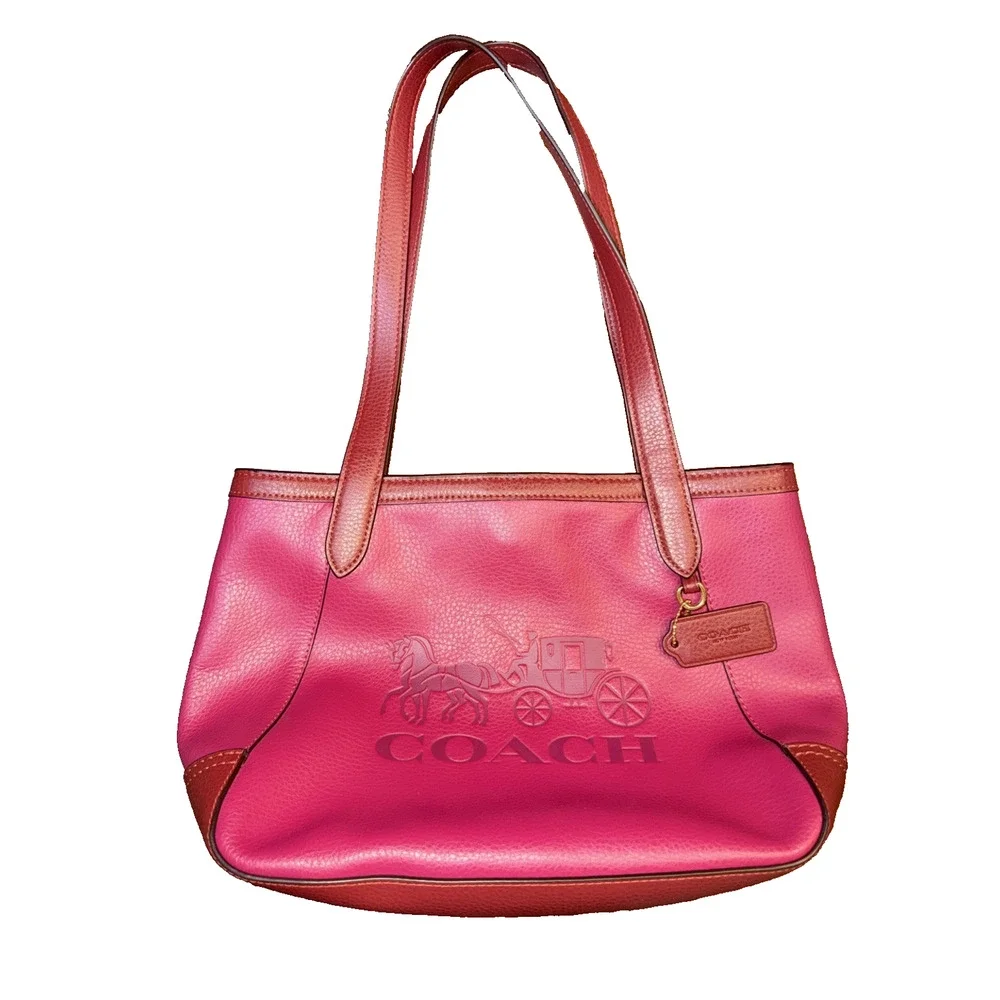 Coach Horse Carriage Tote Bright Violet Leather C5676
